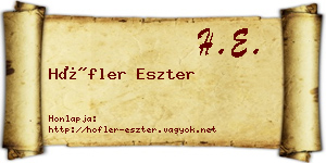 Höfler Eszter névjegykártya