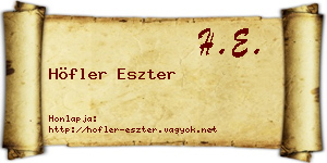 Höfler Eszter névjegykártya